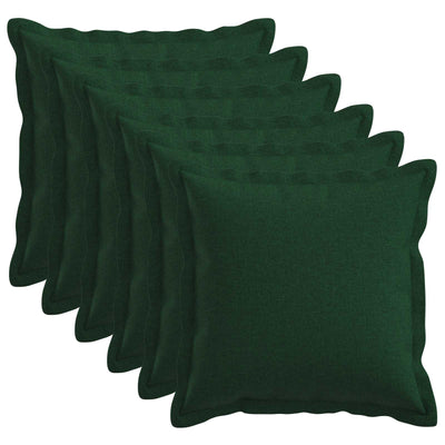 Pudebetræk 6 pcs HOUTEN Mørkegrøn 45 x 45 cm Faux Linned
