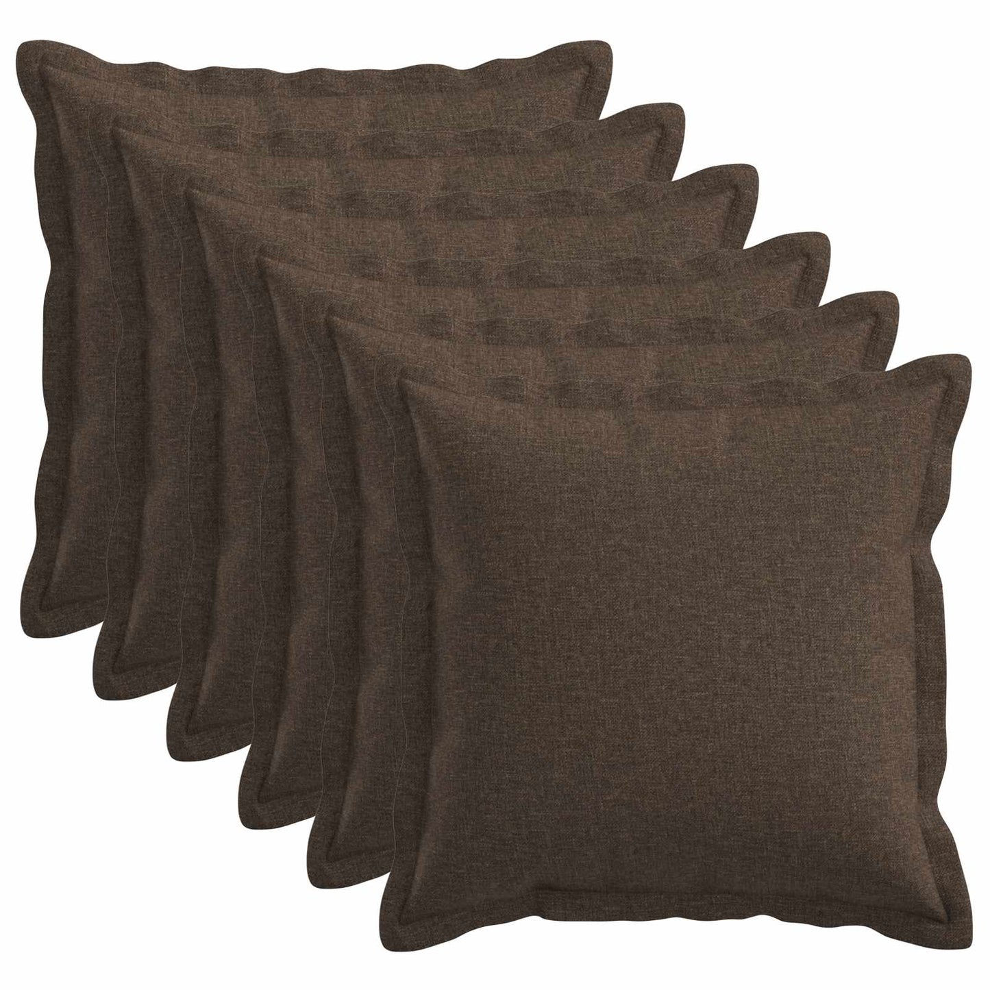Pudebetræk 6 pcs HOUTEN Gråbrun 45 x 45 cm Faux Linned