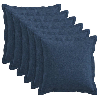 Pudebetræk 6 pcs HOUTEN Blå 45 x 45 cm Faux Linned