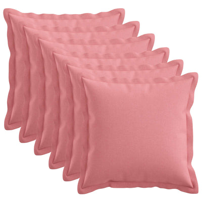 Pudebetræk 6 pcs HOUTEN Lyserød 45 x 45 cm Faux Linned