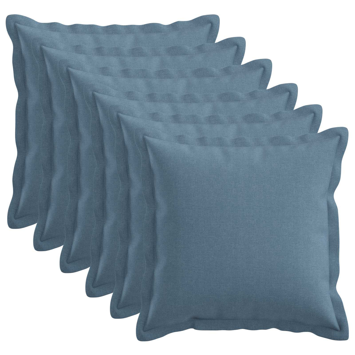 Pudebetræk 6 pcs HOUTEN Jeans blå 45 x 45 cm Faux Linned