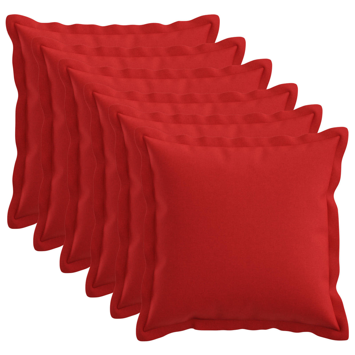 Pudebetræk 6 pcs HOUTEN Rød 45 x 45 cm Faux Linned