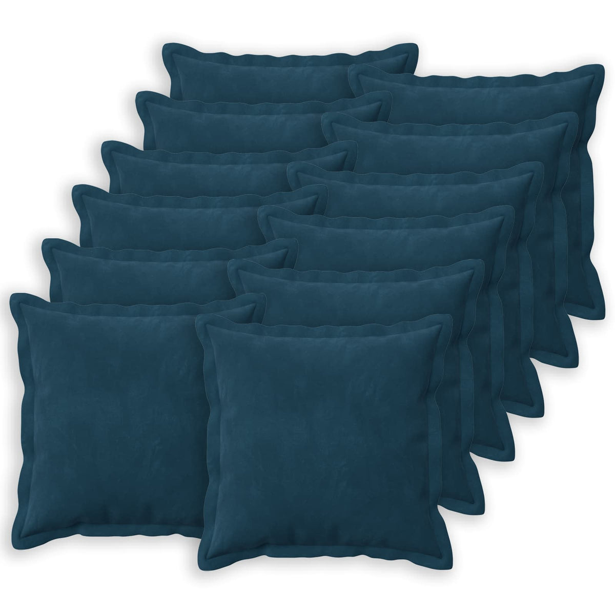 Pudebetræk 12 pcs HOUTEN Blå 45 x 45 cm Fløjl