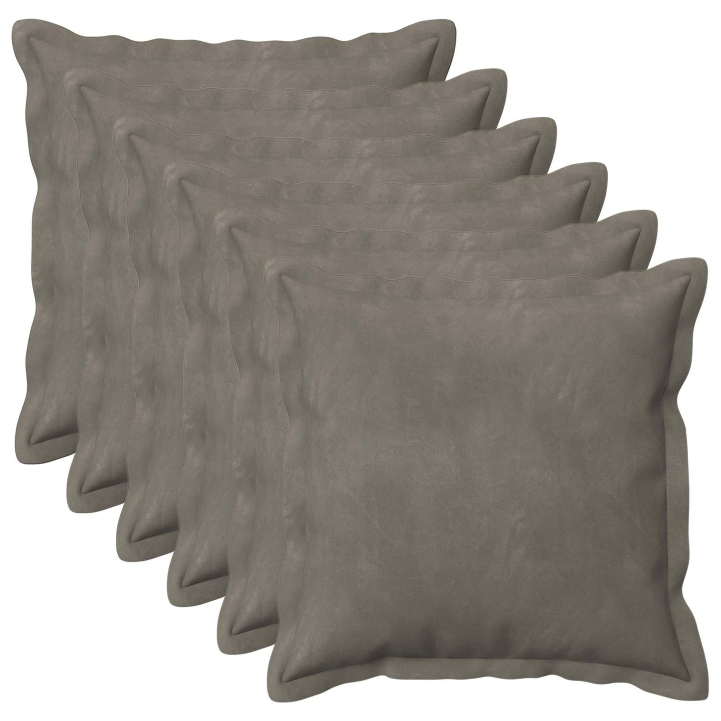 Pudebetræk 6 pcs HOUTEN Lysegrå 45 x 45 cm Fløjl