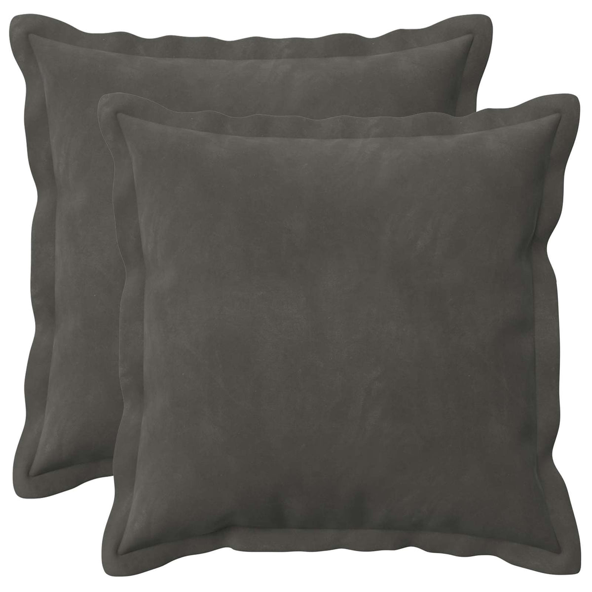 Pudebetræk 2 pcs HOUTEN Mørkegrå 45 x 45 cm Fløjl