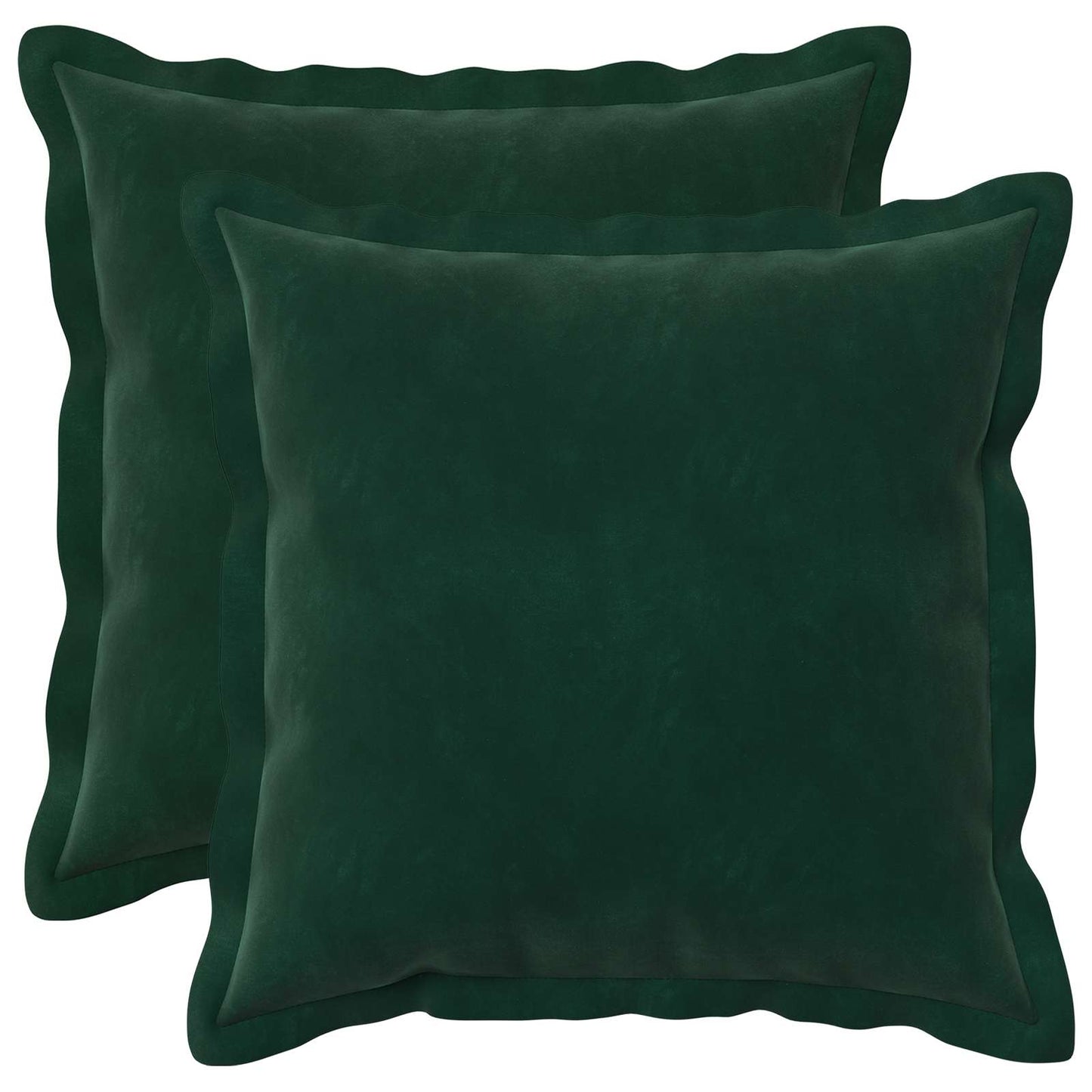 Pudebetræk 2 pcs HOUTEN Mørkegrøn 45 x 45 cm Fløjl