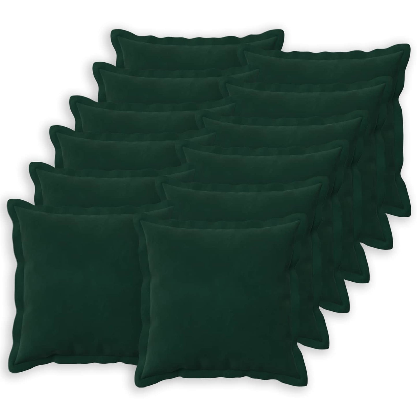 Pudebetræk 12 pcs HOUTEN Mørkegrøn 45 x 45 cm Fløjl