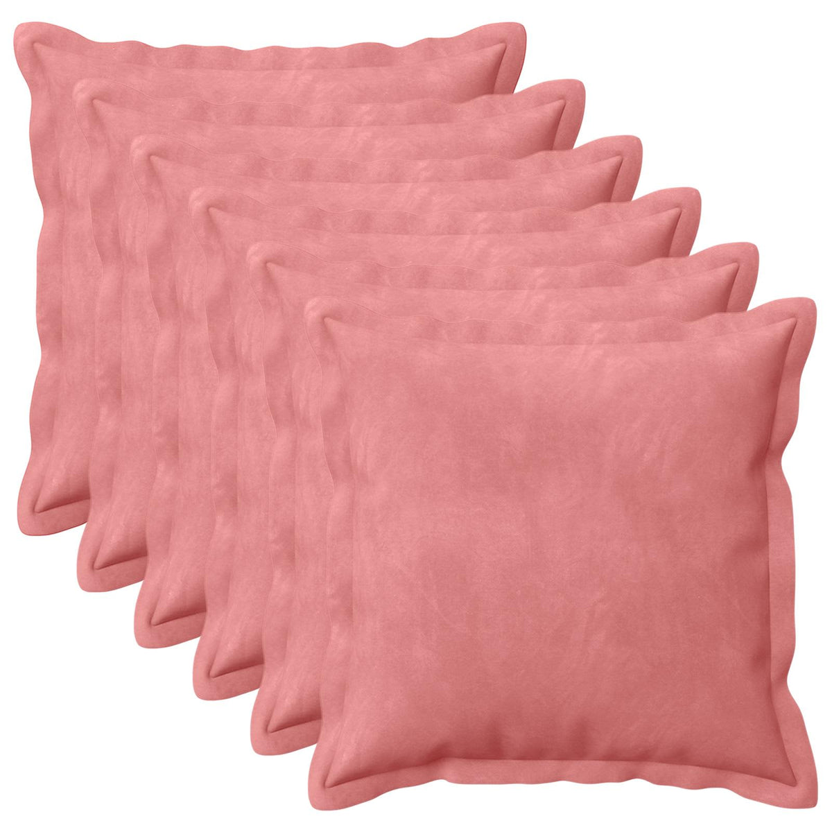 Pudebetræk 6 pcs HOUTEN Lyserød 45 x 45 cm Fløjl