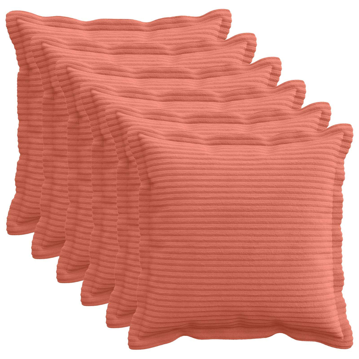 Pudebetræk 6 stk. HOUTEN Rød orange 45 x 45 cm cordfløjl