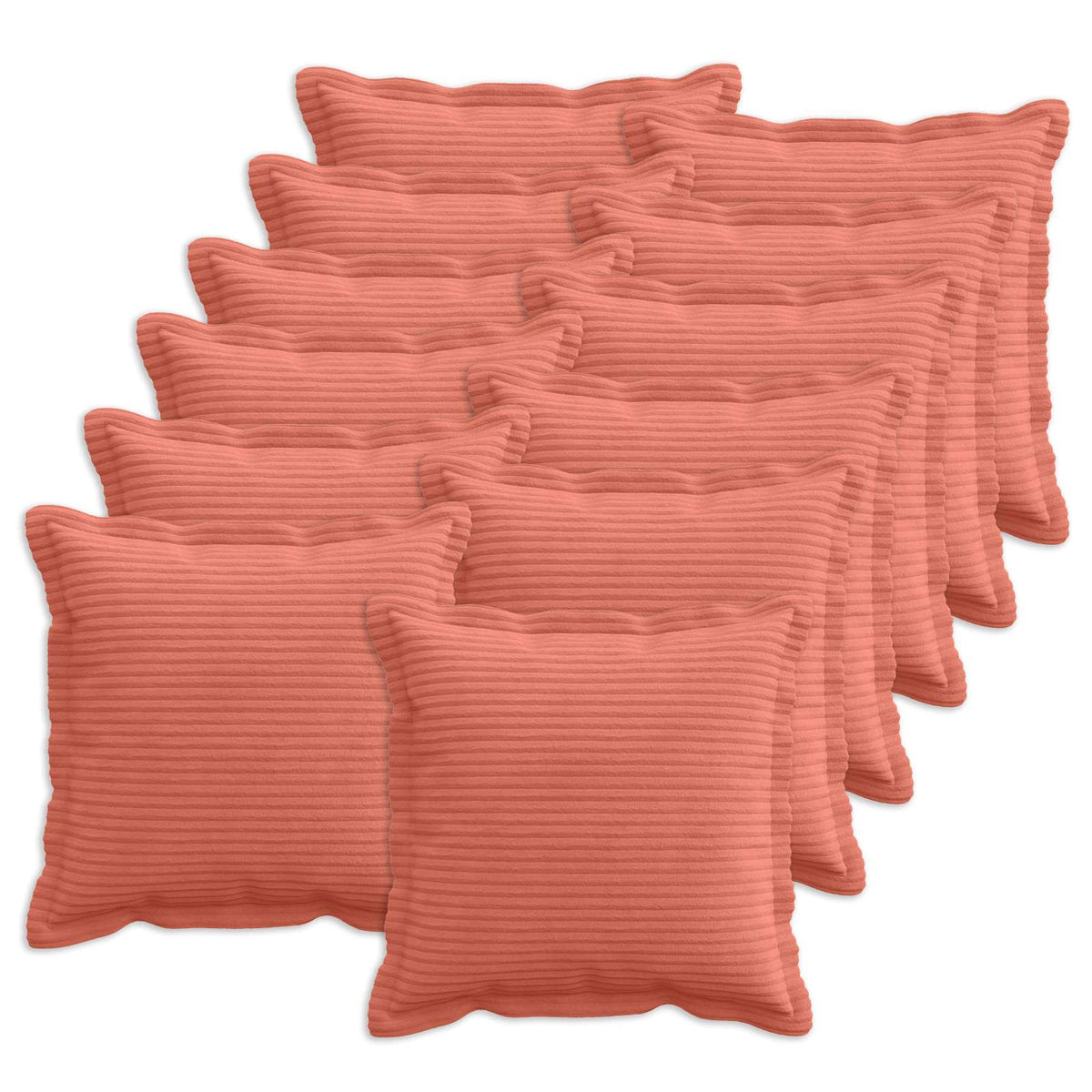 Pudebetræk 12 stk. HOUTEN Rød orange 45 x 45 cm cordfløjl