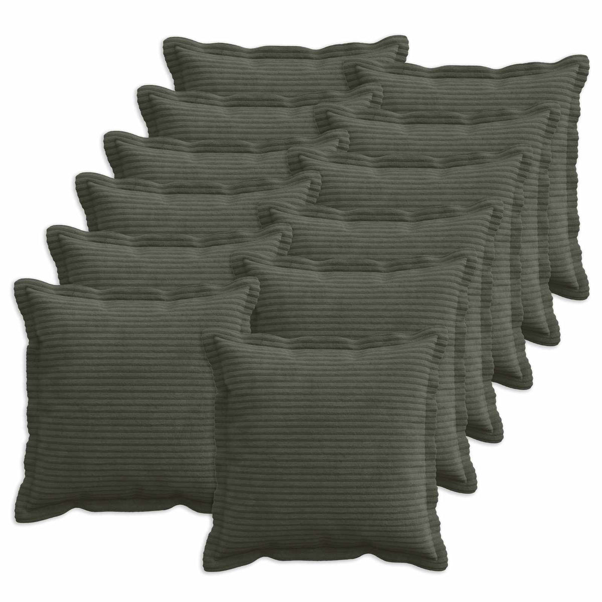 Pudebetræk 12 stk. HOUTEN Antracit 45 x 45 cm cordfløjl