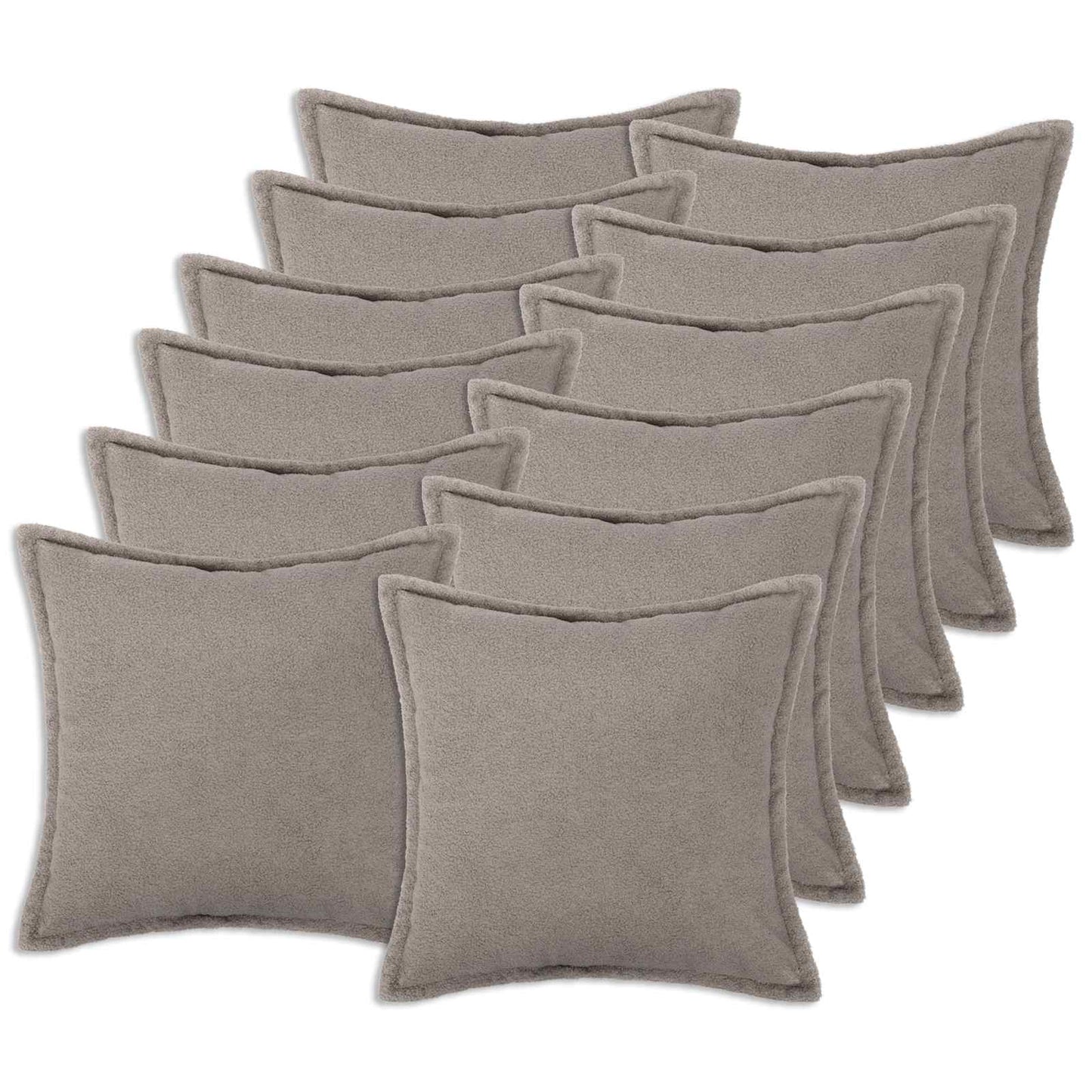 Pudebetræk 12 pcs HOUTEN Lysegrå 45 x 45 cm Bouclé