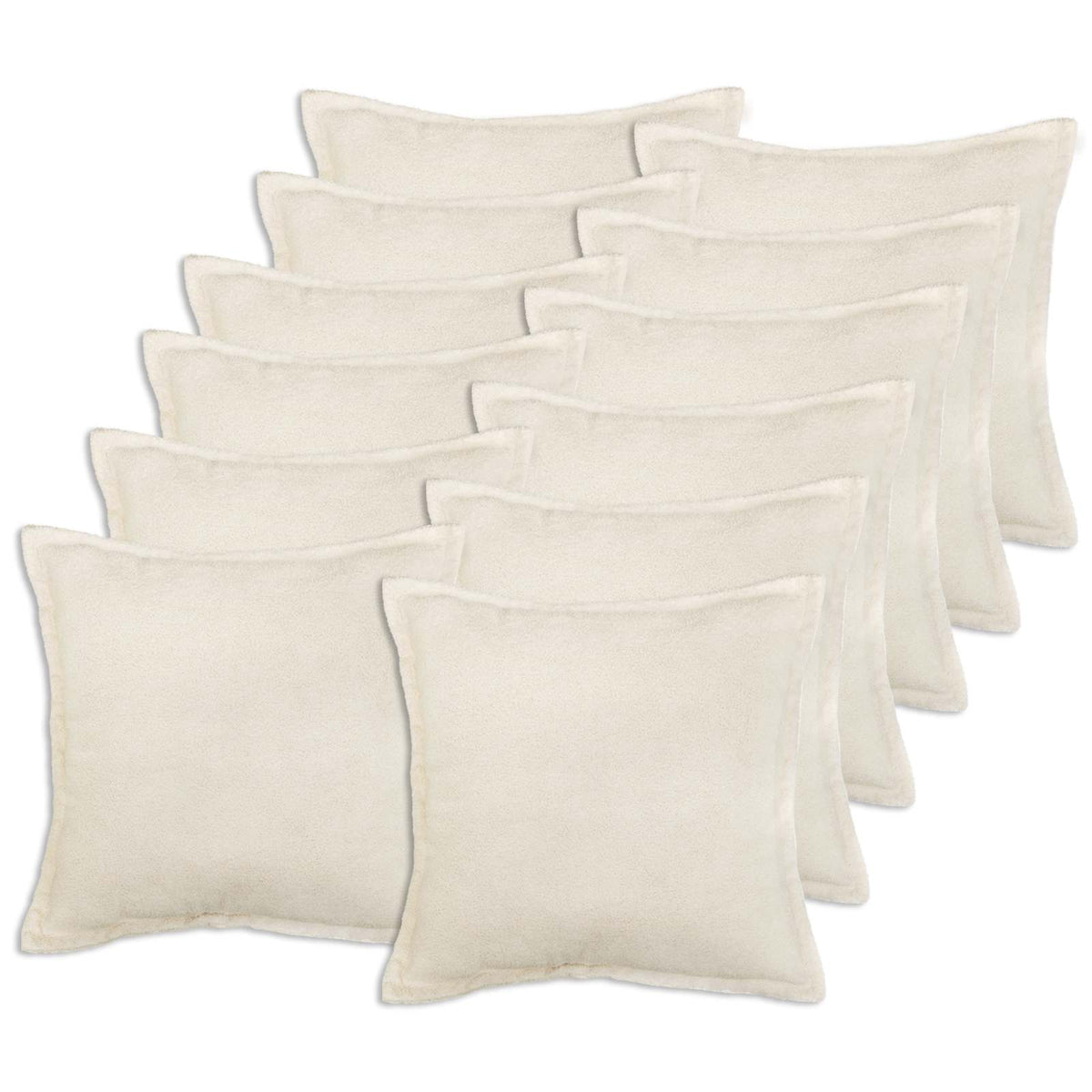 Pudebetræk 12 pcs HOUTEN Cremefarvet 45 x 45 cm Bouclé