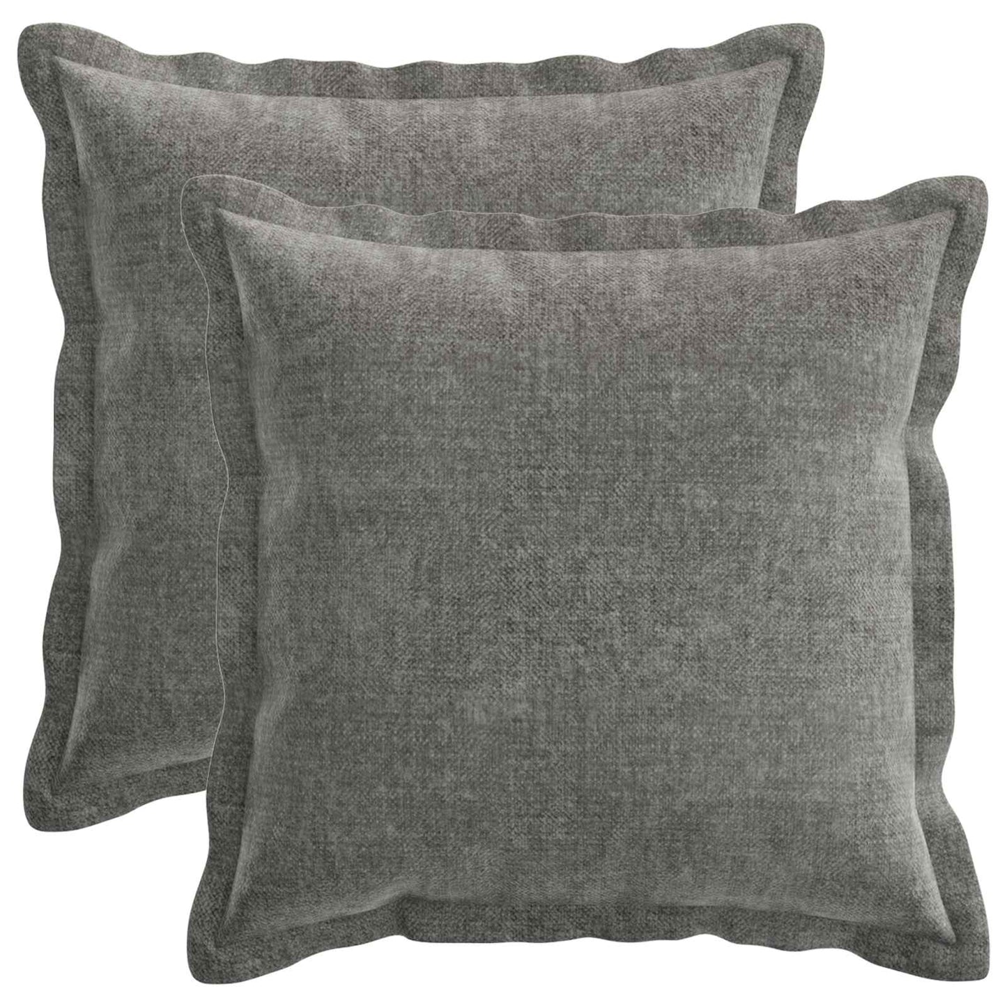 Pudebetræk 2 stk. HOUTEN Mørkegrå 45 x 45 cm Chenille Stof