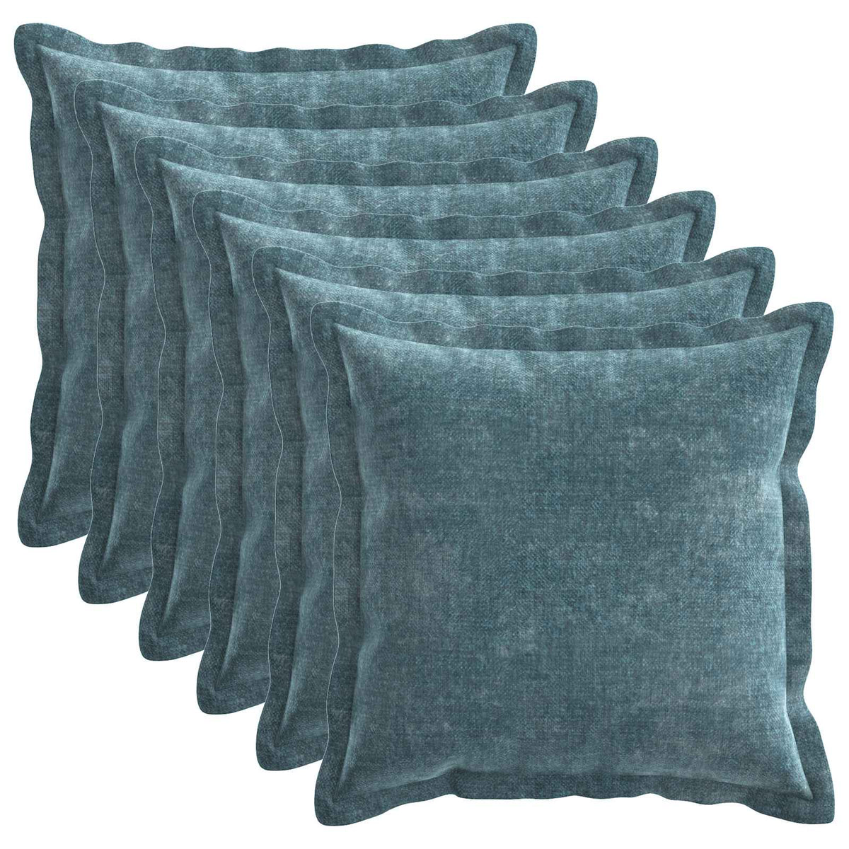 Pudebetræk 6 stk. HOUTEN Blå 45 x 45 cm Chenille Stof