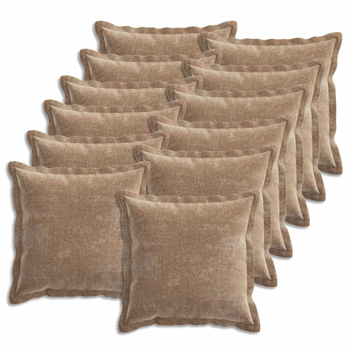 Pudebetræk 12 stk. HOUTEN Brun 45 x 45 cm Chenille Stof
