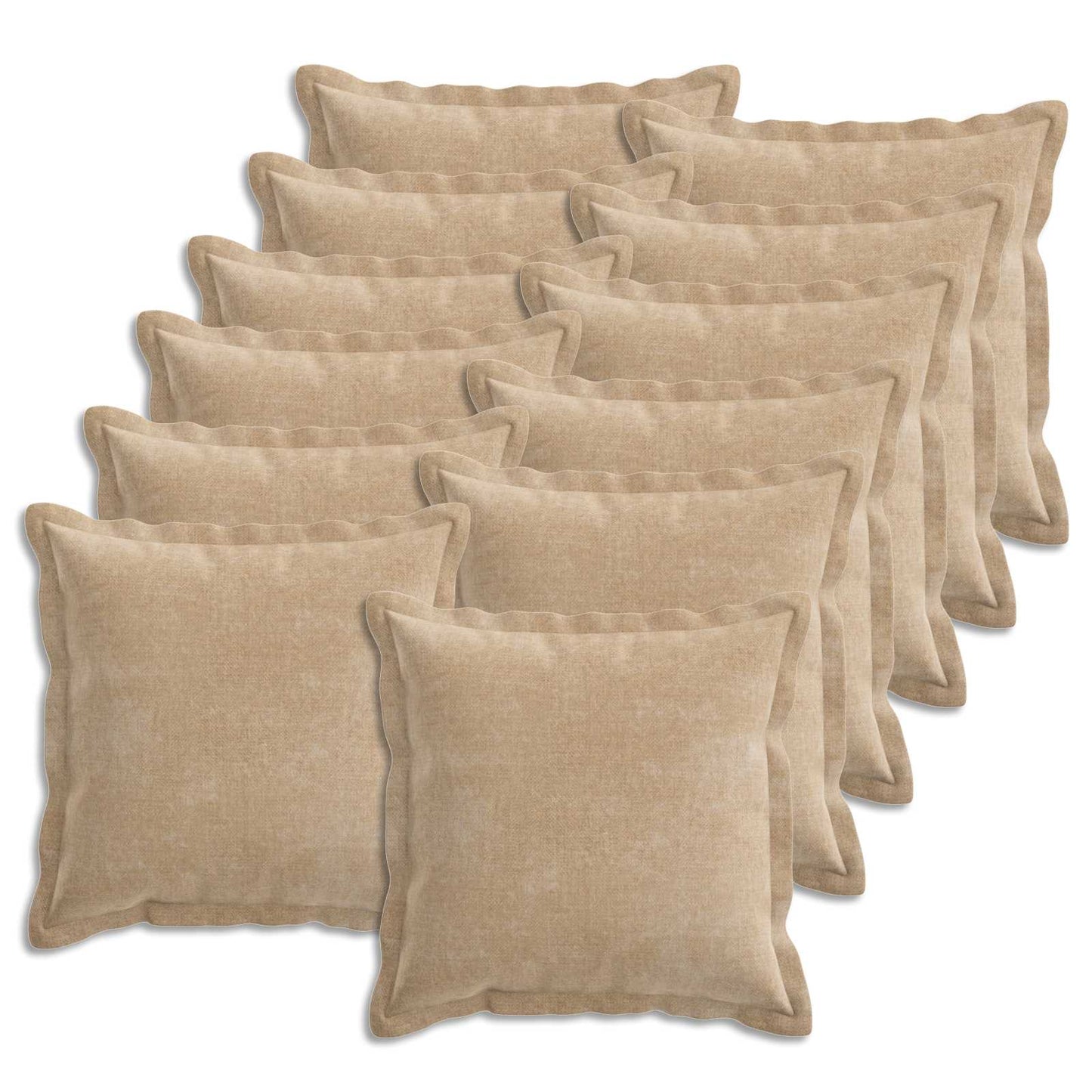 Pudebetræk 12 stk. HOUTEN Gråbrun 45 x 45 cm Chenille Stof