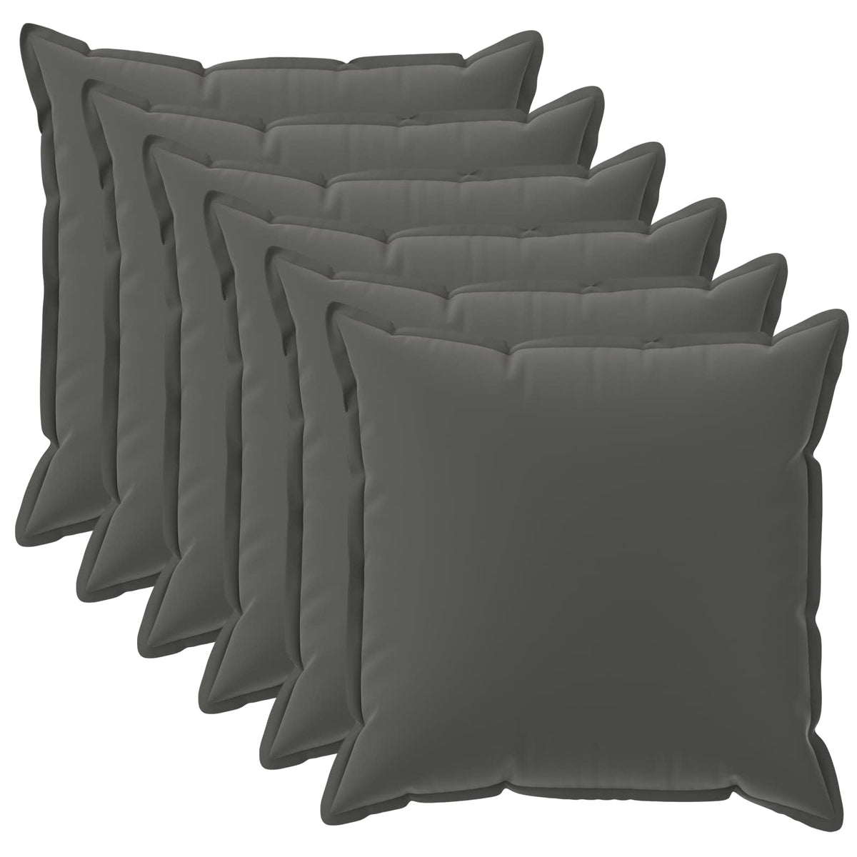 Pudebetræk 6 stk. HOUTEN Antracit 45 x 45 cm Polyester