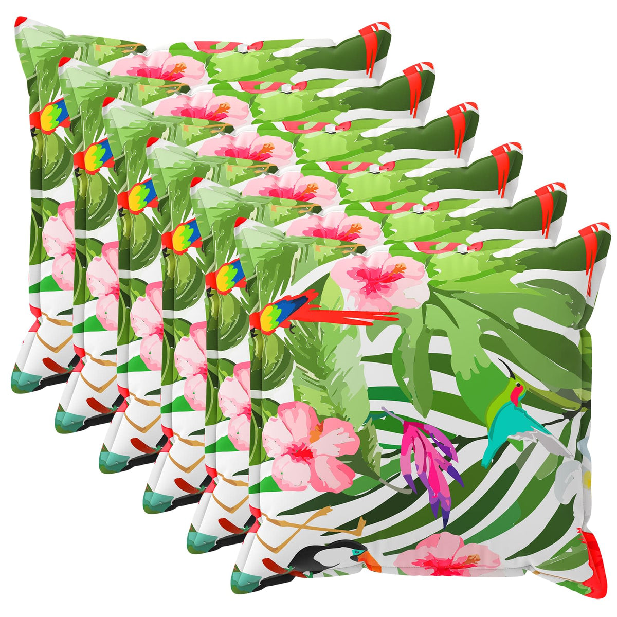 Pudebetræk 6 stk. HOUTEN Sort 45 x 45 cm Polyester