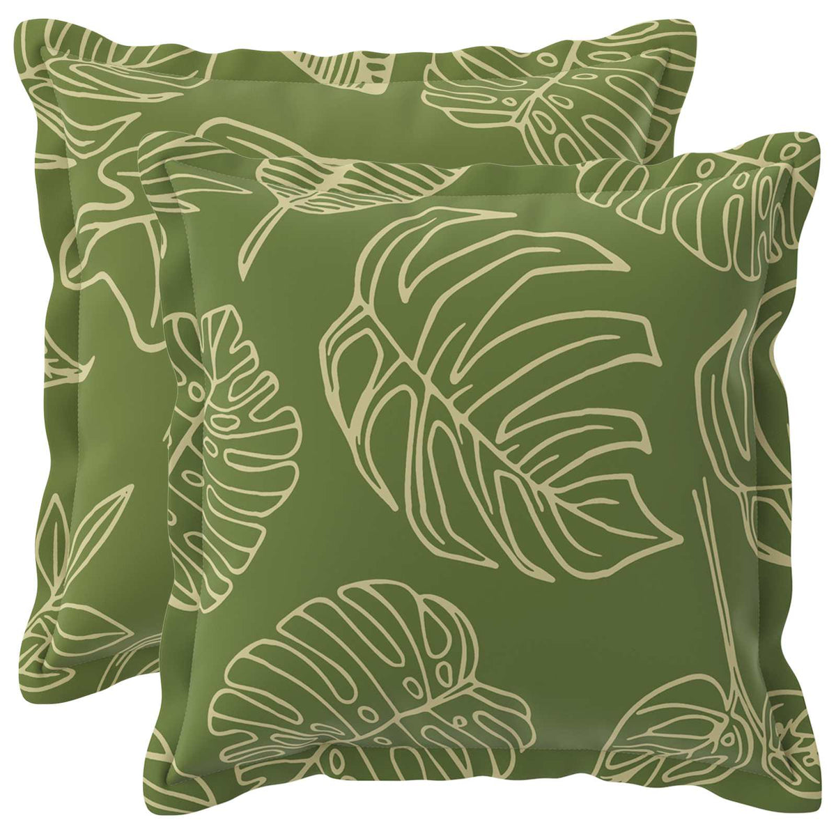 Pudebetræk 2 stk. HOUTEN Bladdesign 45 x 45 cm Polyester