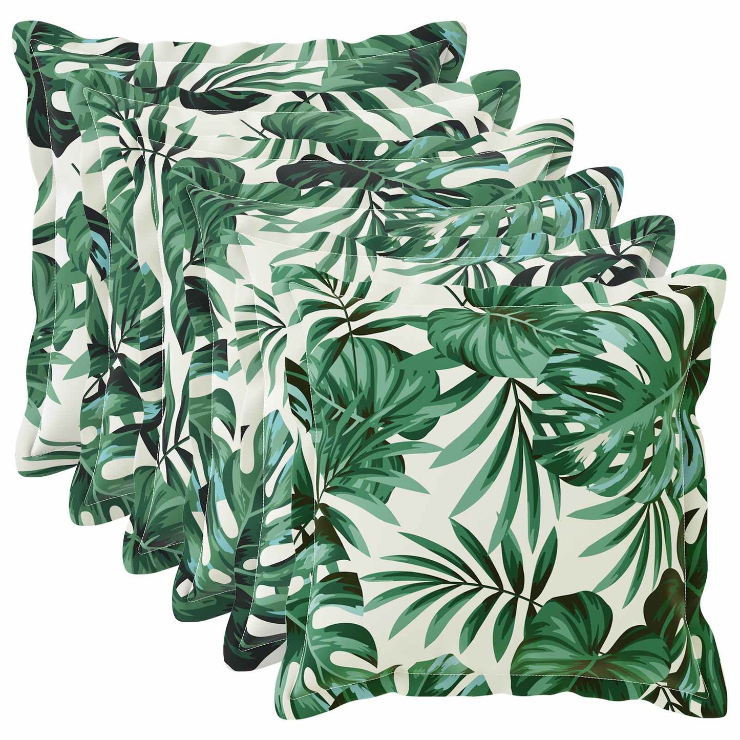 Pudebetræk 6 stk. HOUTEN Bladmønster 45 x 45 cm Polyester