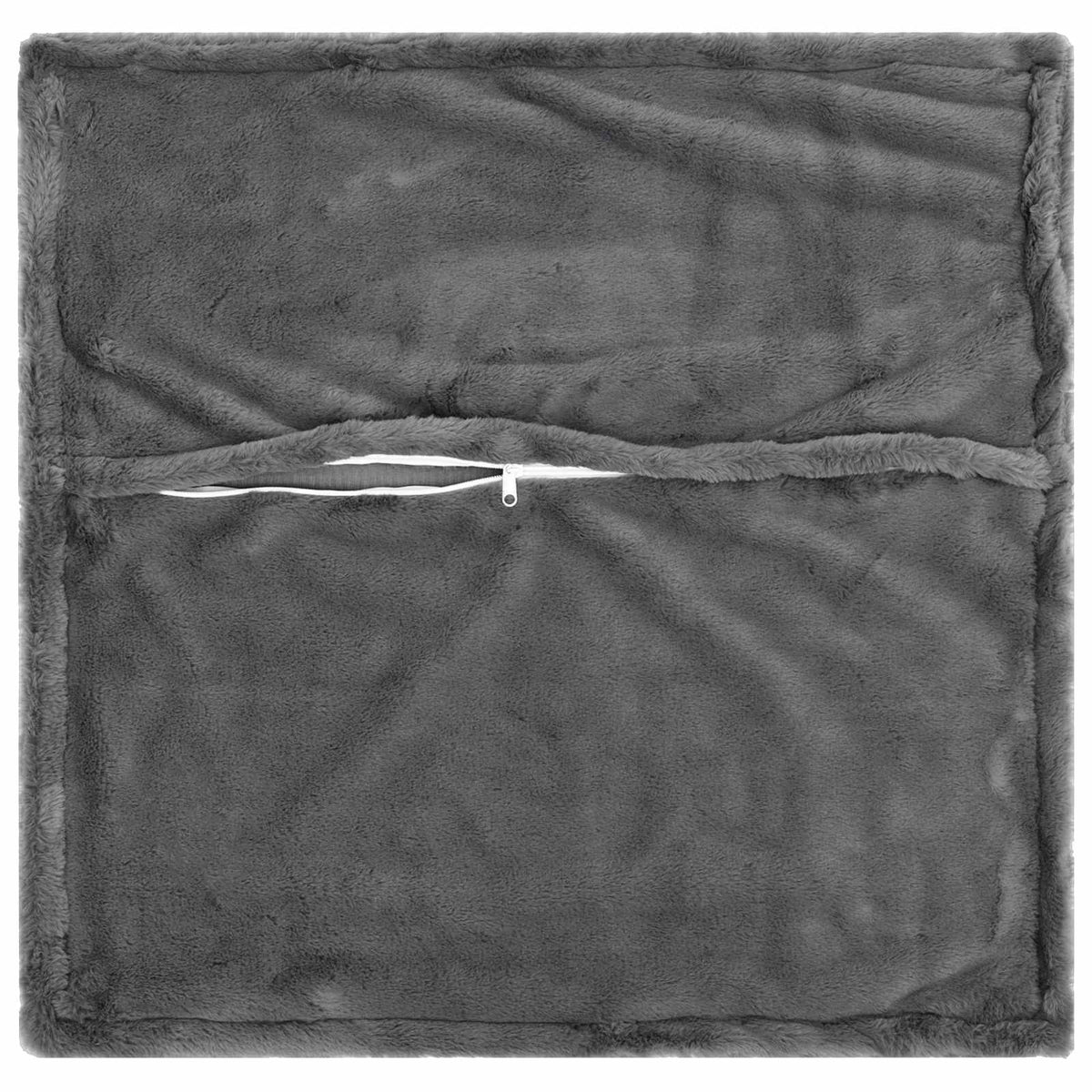 Pudebetræk 2 stk. HOUTEN Mørkegrå 45 x 45 cm Faux Kanin Pels