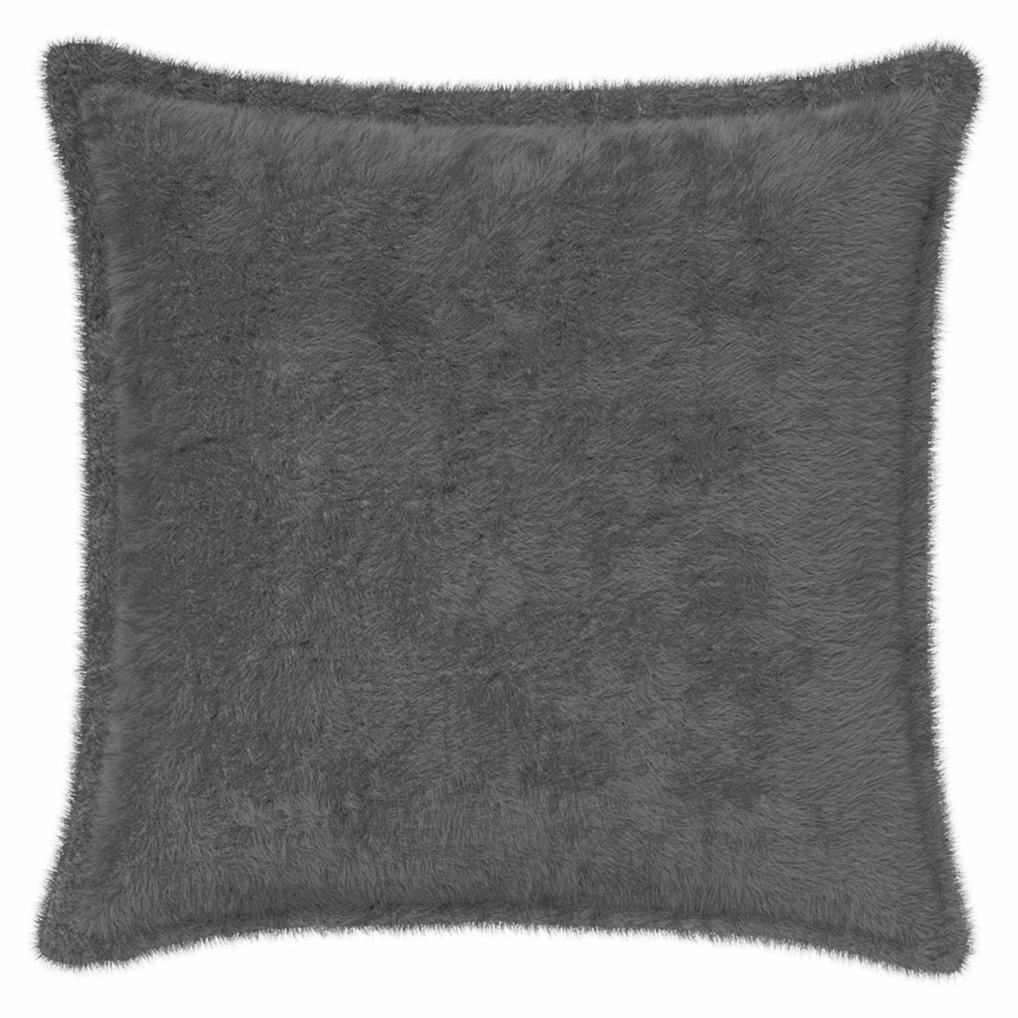 Pudebetræk 2 stk. HOUTEN Mørkegrå 45 x 45 cm Faux Kanin Pels