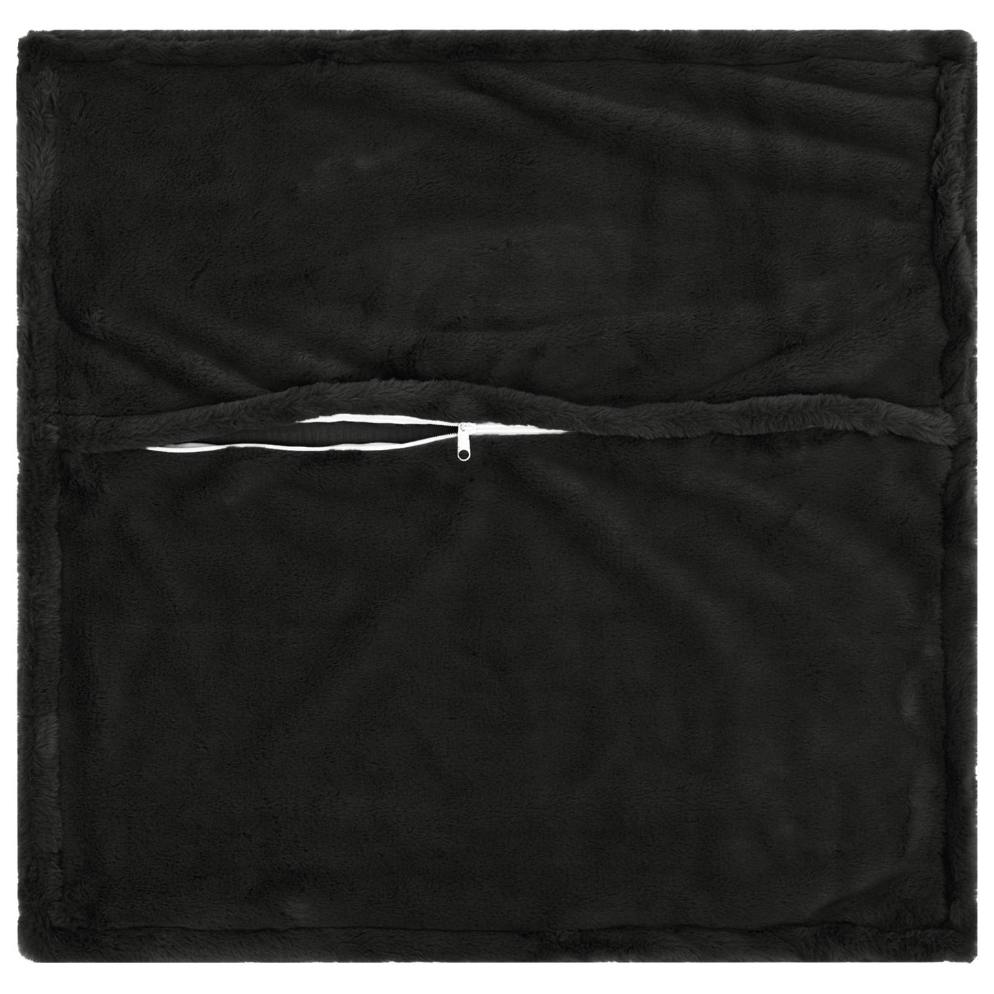 Pudebetræk 2 stk. HOUTEN Sort 45 x 45 cm Faux Kanin Pels