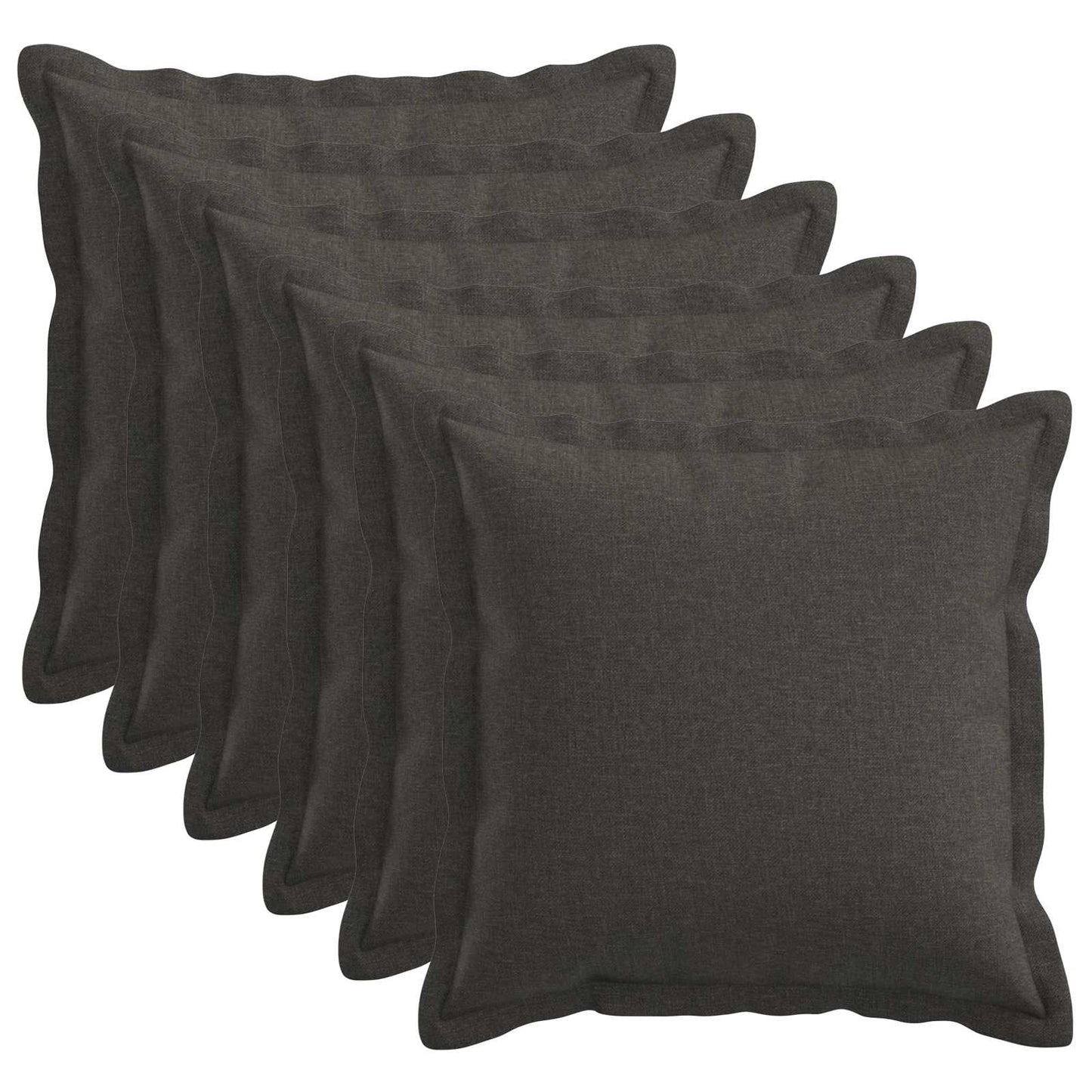 Pudebetræk 6 pcs HOUTEN Mørkegrå 50 x 50 cm Faux Linned
