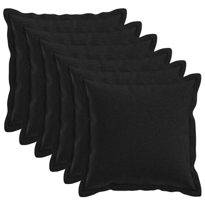 Pudebetræk 6 pcs HOUTEN Sort 50 x 50 cm Faux Linned