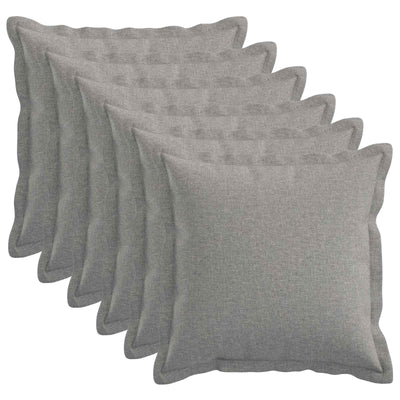 Pudebetræk 6 pcs HOUTEN Skygrå 50 x 50 cm Faux Linned