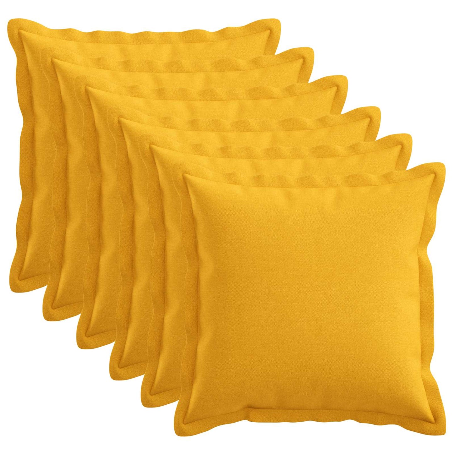 Pudebetræk 6 pcs HOUTEN Lys Gul 50 x 50 cm Faux Linned