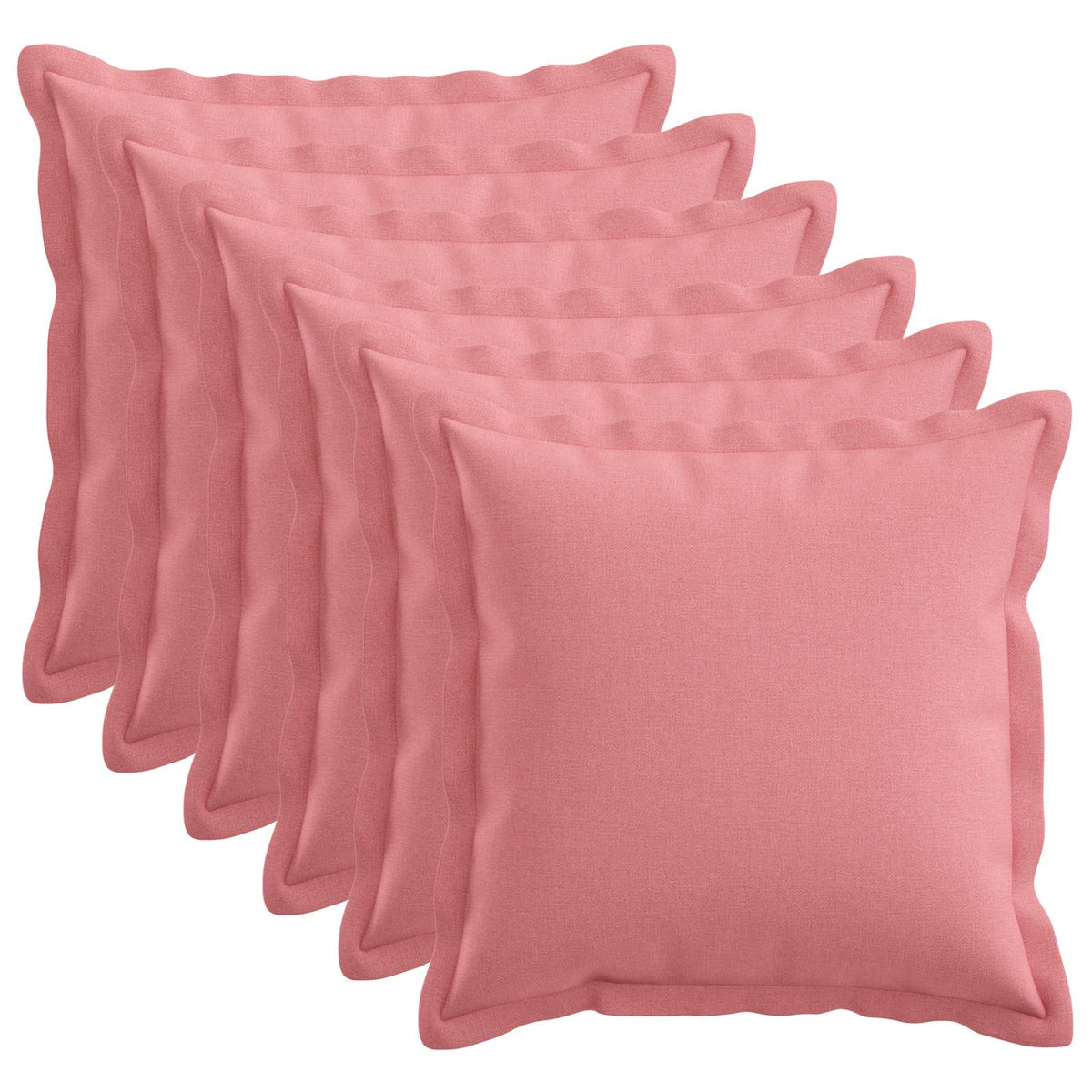 Pudebetræk 6 pcs HOUTEN Lyserød 50 x 50 cm Faux Linned