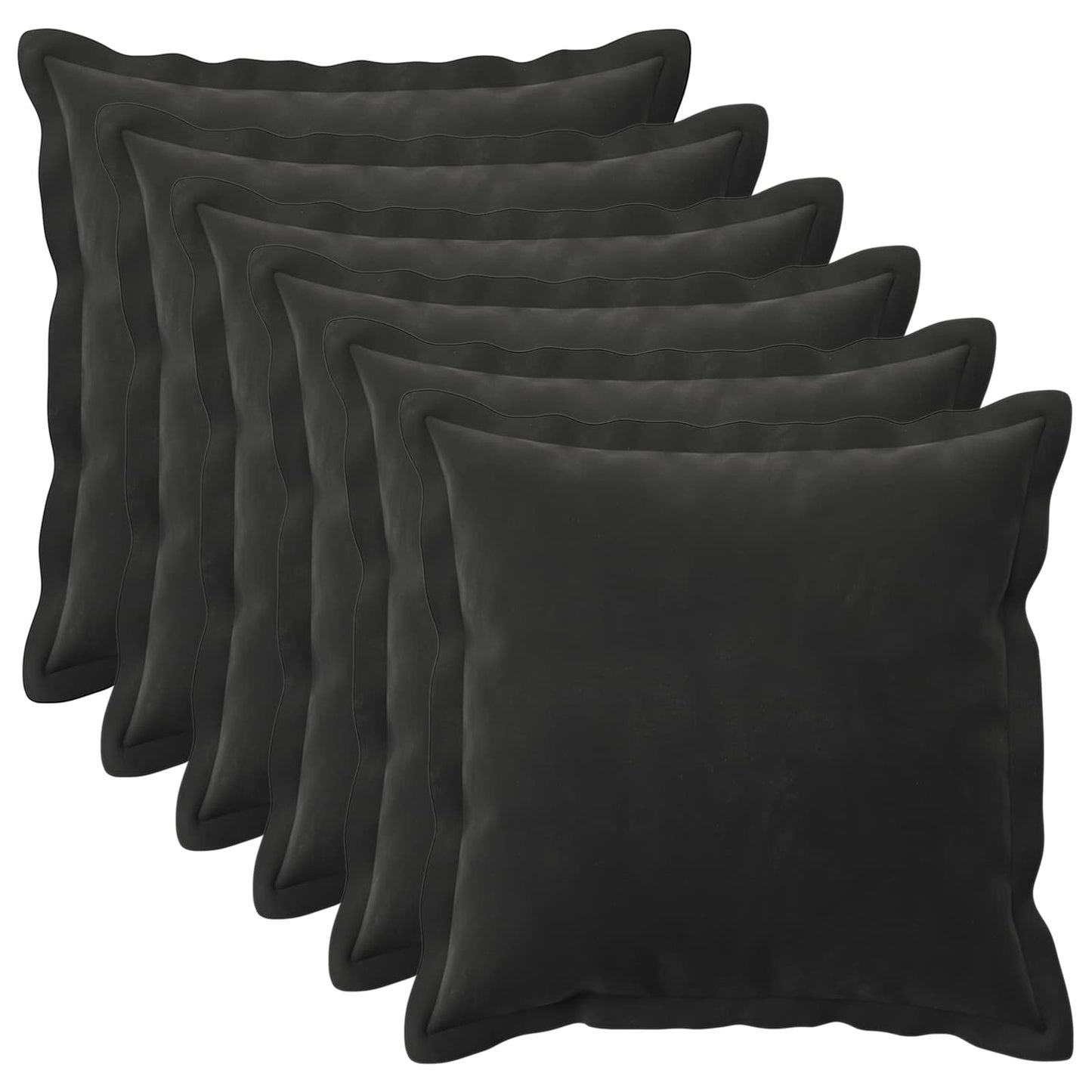 Pudebetræk 6 pcs HOUTEN Sort 50 x 50 cm Fløjl