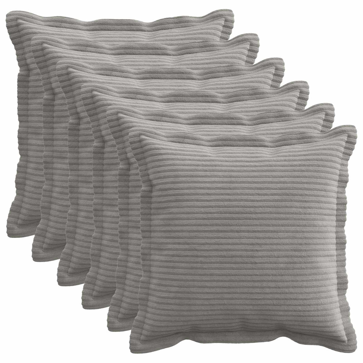 Pudebetræk 6 stk. HOUTEN Lysegrå 50 x 50 cm cordfløjl