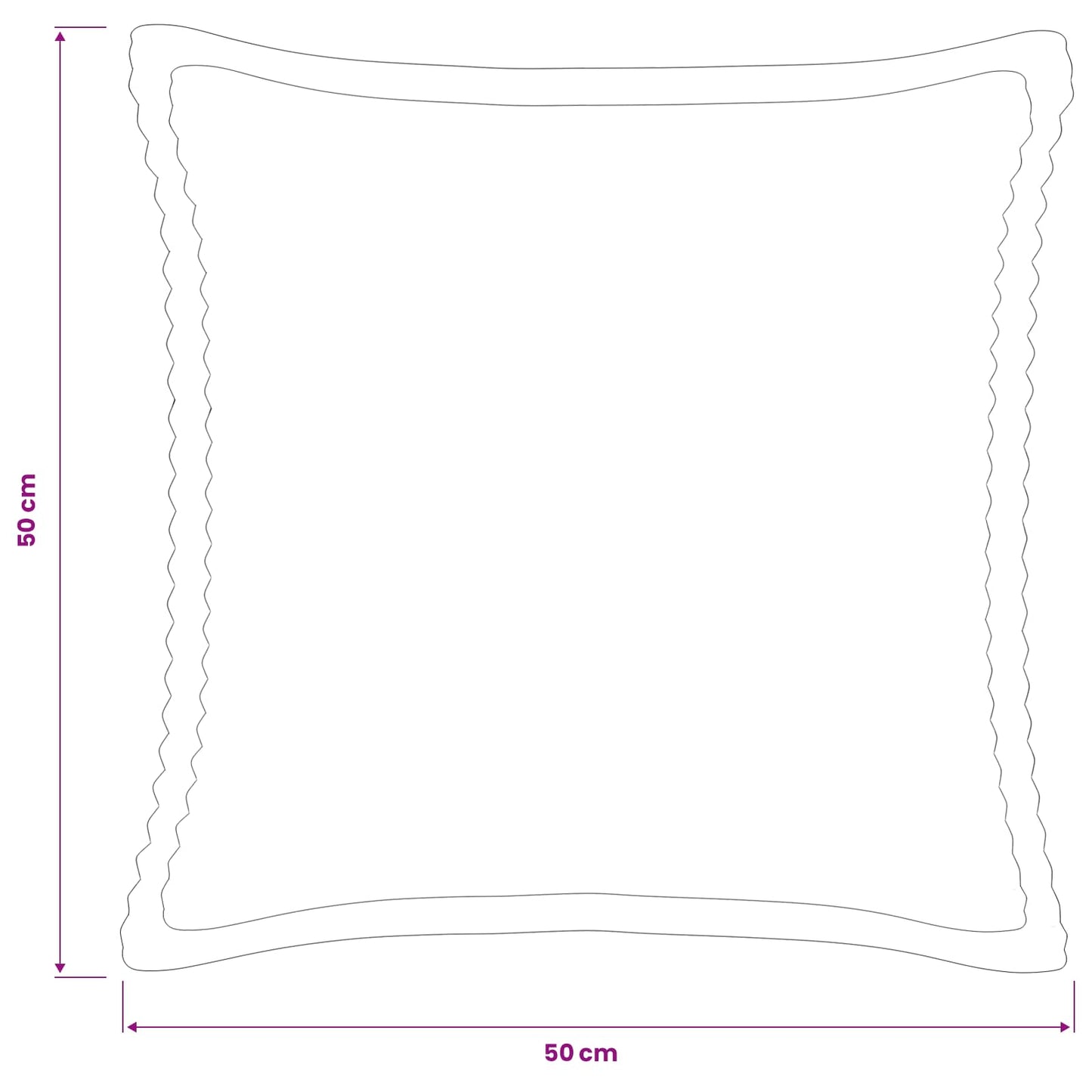 Pudebetræk 6 stk. HOUTEN Blå 50 x 50 cm cordfløjl
