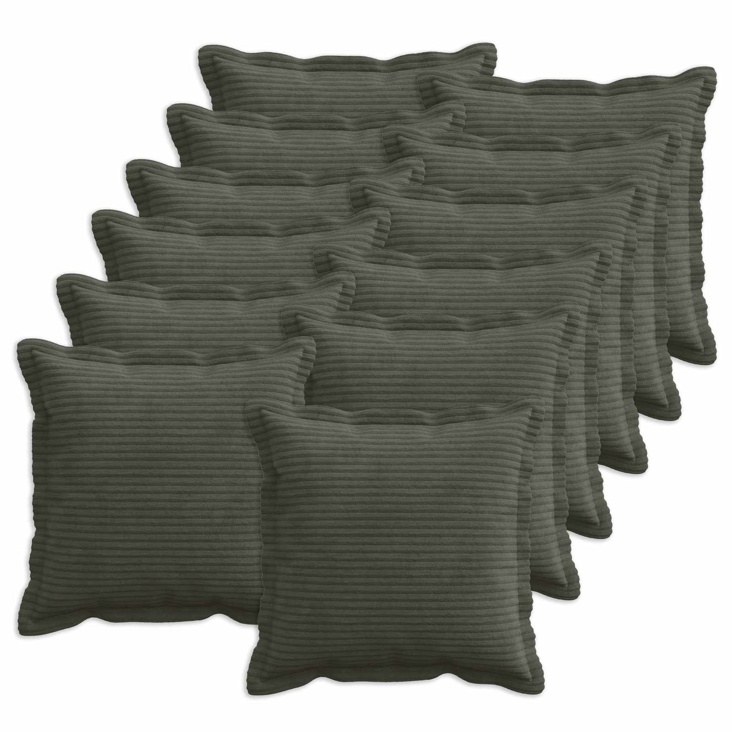 Pudebetræk 12 stk. HOUTEN Antracit 50 x 50 cm cordfløjl