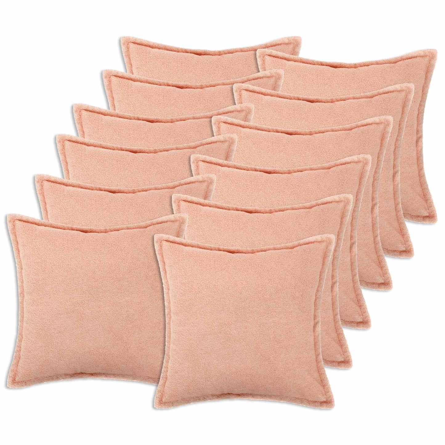 Pudebetræk 12 pcs HOUTEN Lyserød 50 x 50 cm Bouclé
