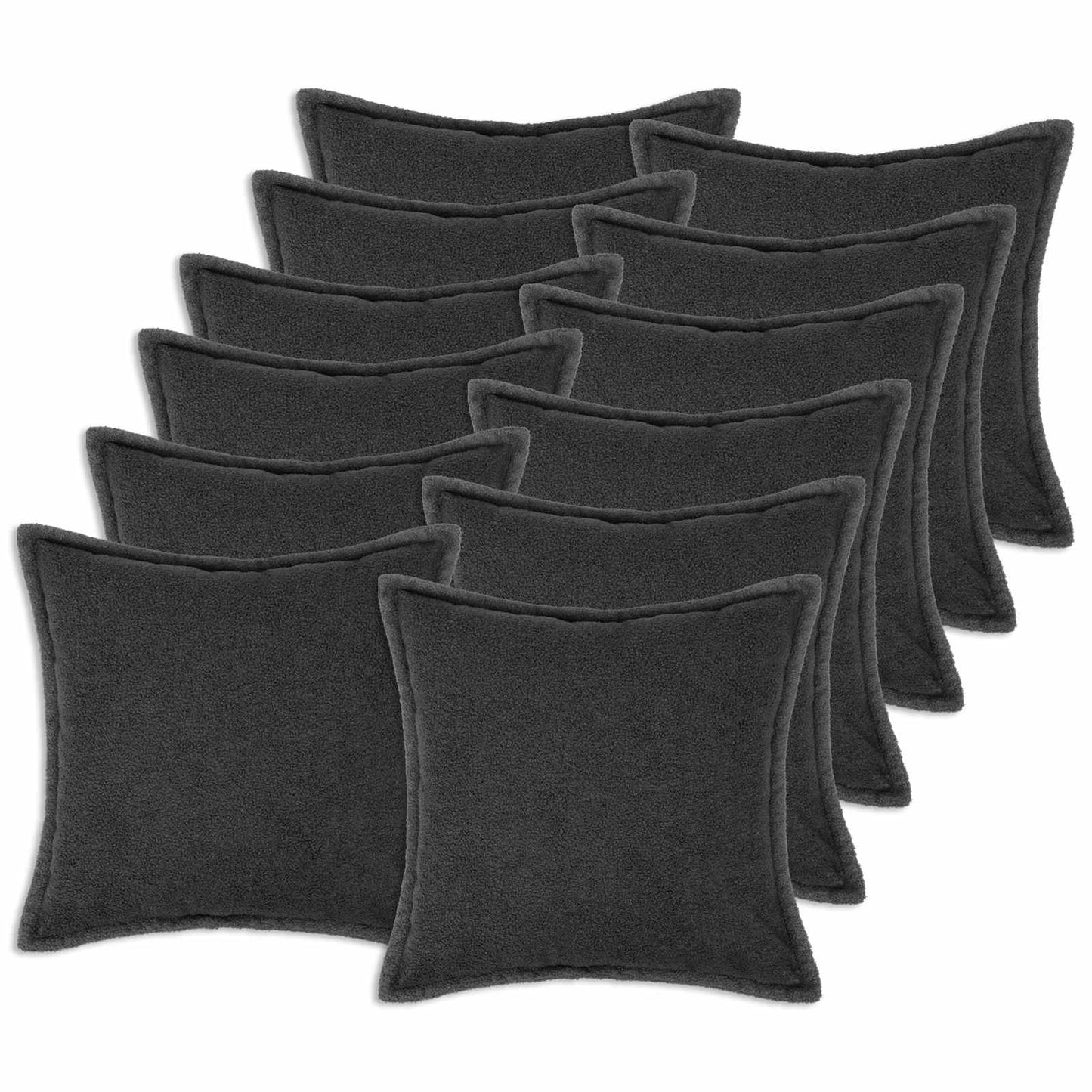 Pudebetræk 12 pcs HOUTEN Mørkegrå 50 x 50 cm Bouclé