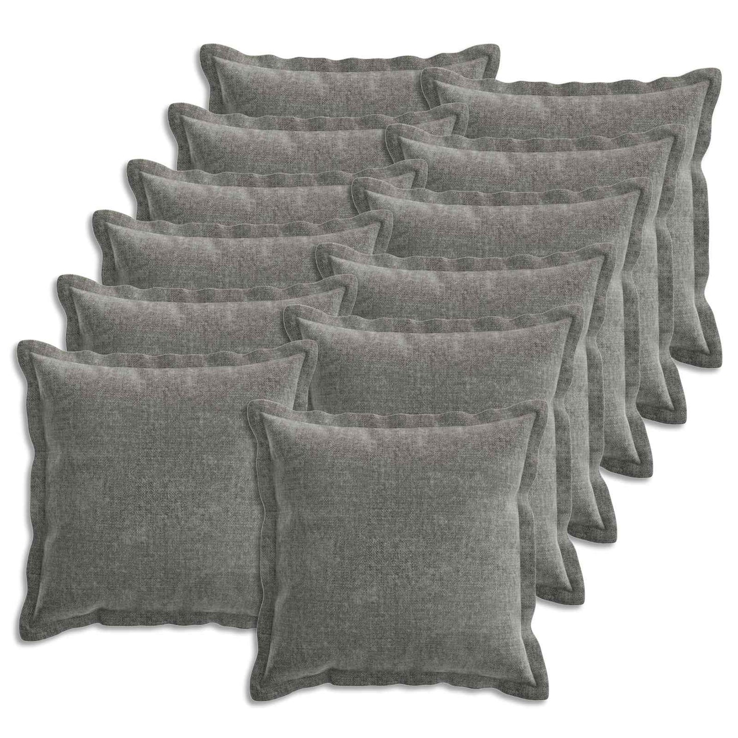 Pudebetræk 12 stk. HOUTEN Mørkegrå 50 x 50 cm Chenille Stof