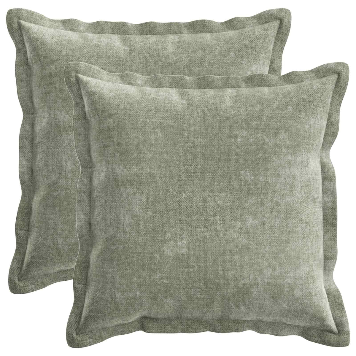 Pudebetræk 2 stk. HOUTEN Grøn 50 x 50 cm Chenille Stof