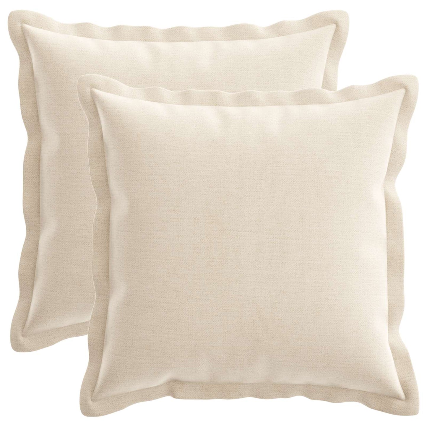 Pudebetræk 2 stk. HOUTEN Cremefarvet 50 x 50 cm Chenille Stof