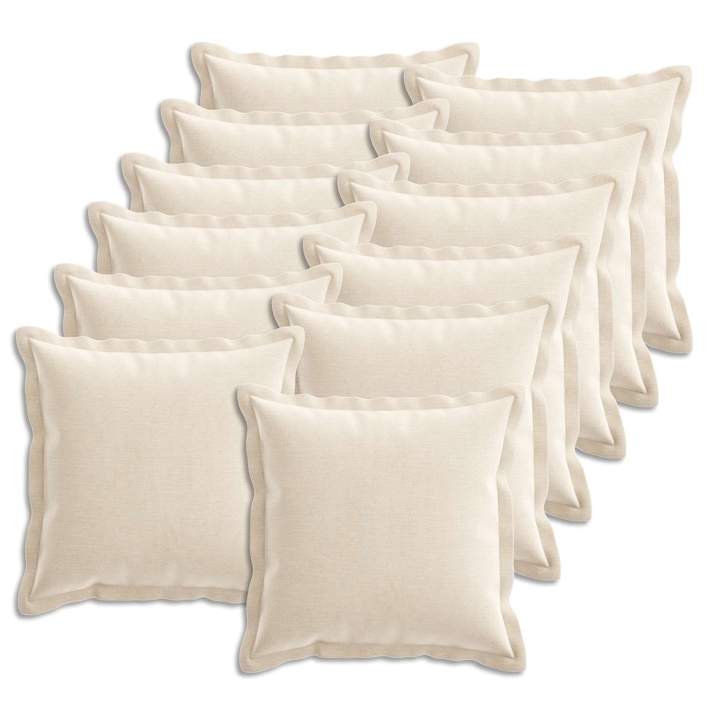 Pudebetræk 12 stk. HOUTEN Cremefarvet 50 x 50 cm Chenille Stof