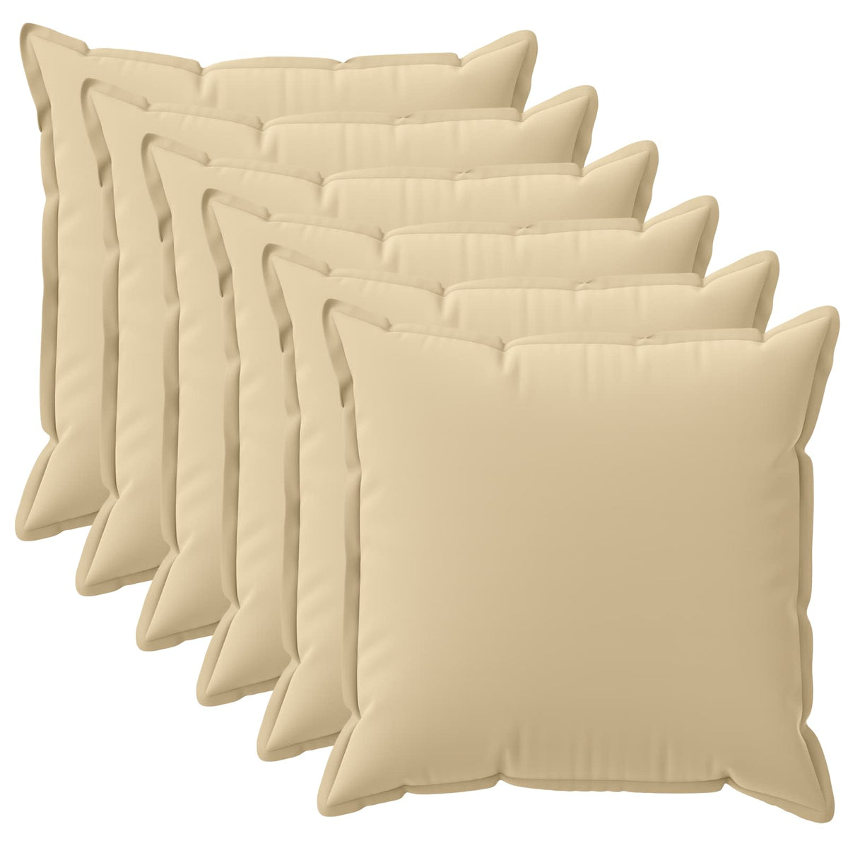 Pudebetræk 6 stk. HOUTEN Beige 50 x 50 cm Polyester