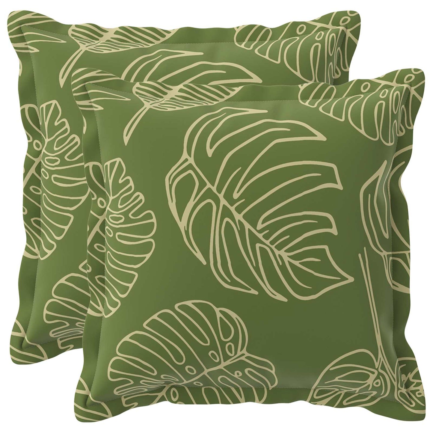 Pudebetræk 2 stk. HOUTEN Bladdesign 50 x 50 cm Polyester
