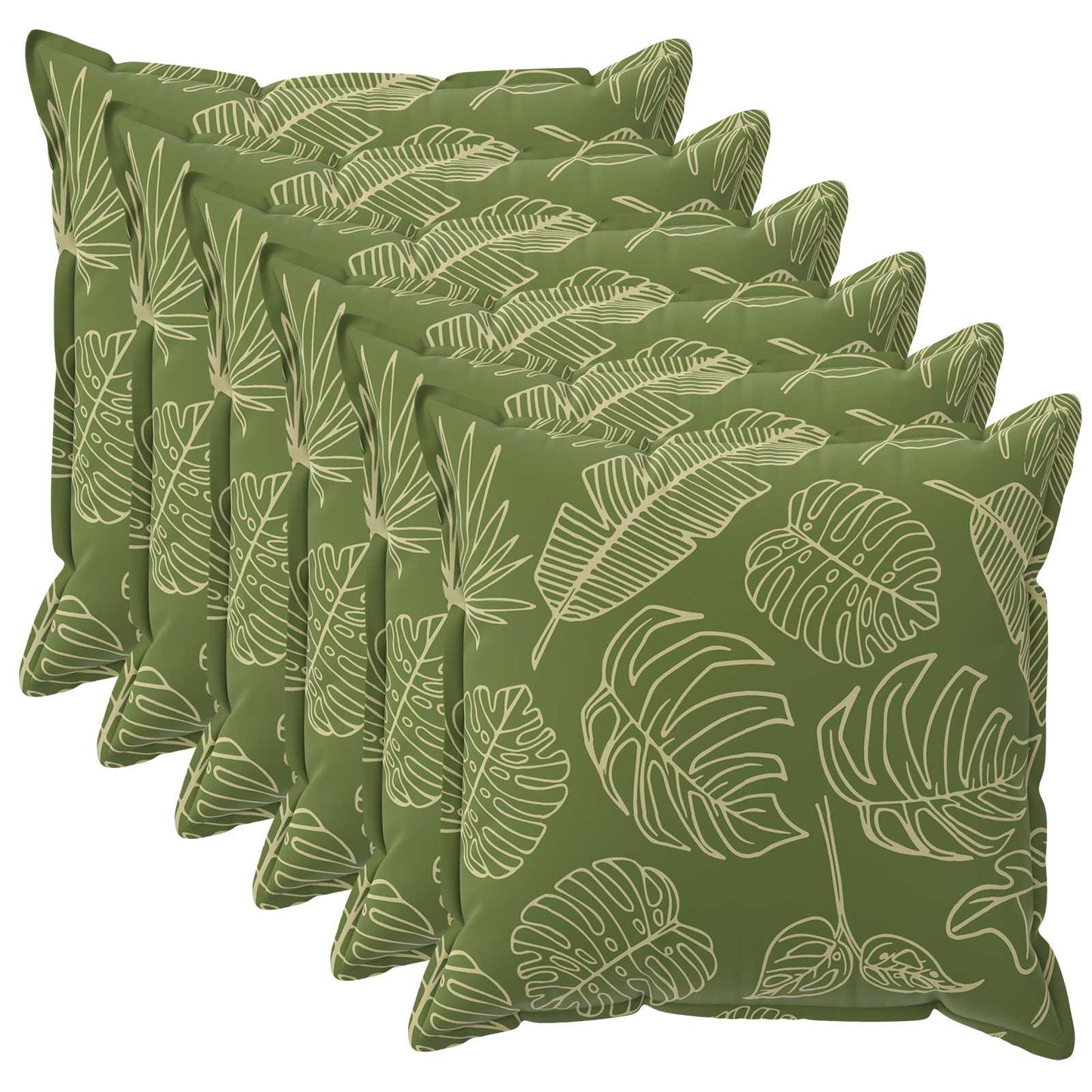Pudebetræk 6 stk. HOUTEN Bladdesign 50 x 50 cm Polyester