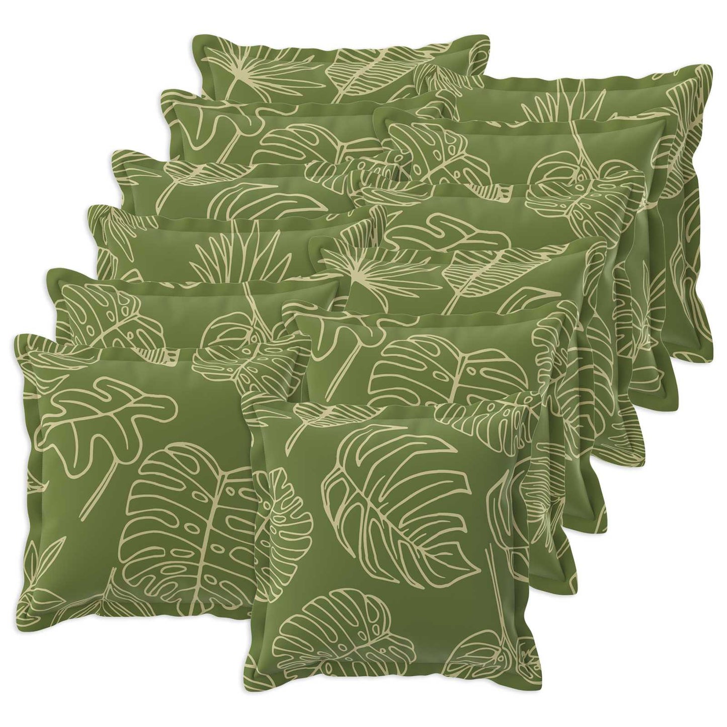 Pudebetræk 12 stk. HOUTEN Bladdesign 50 x 50 cm Polyester