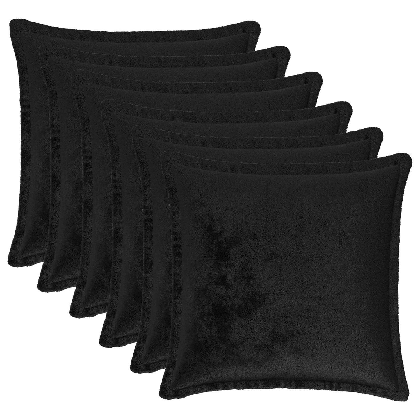 Pudebetræk 6 pcs HOUTEN Sort 50 x 50 cm Flannel