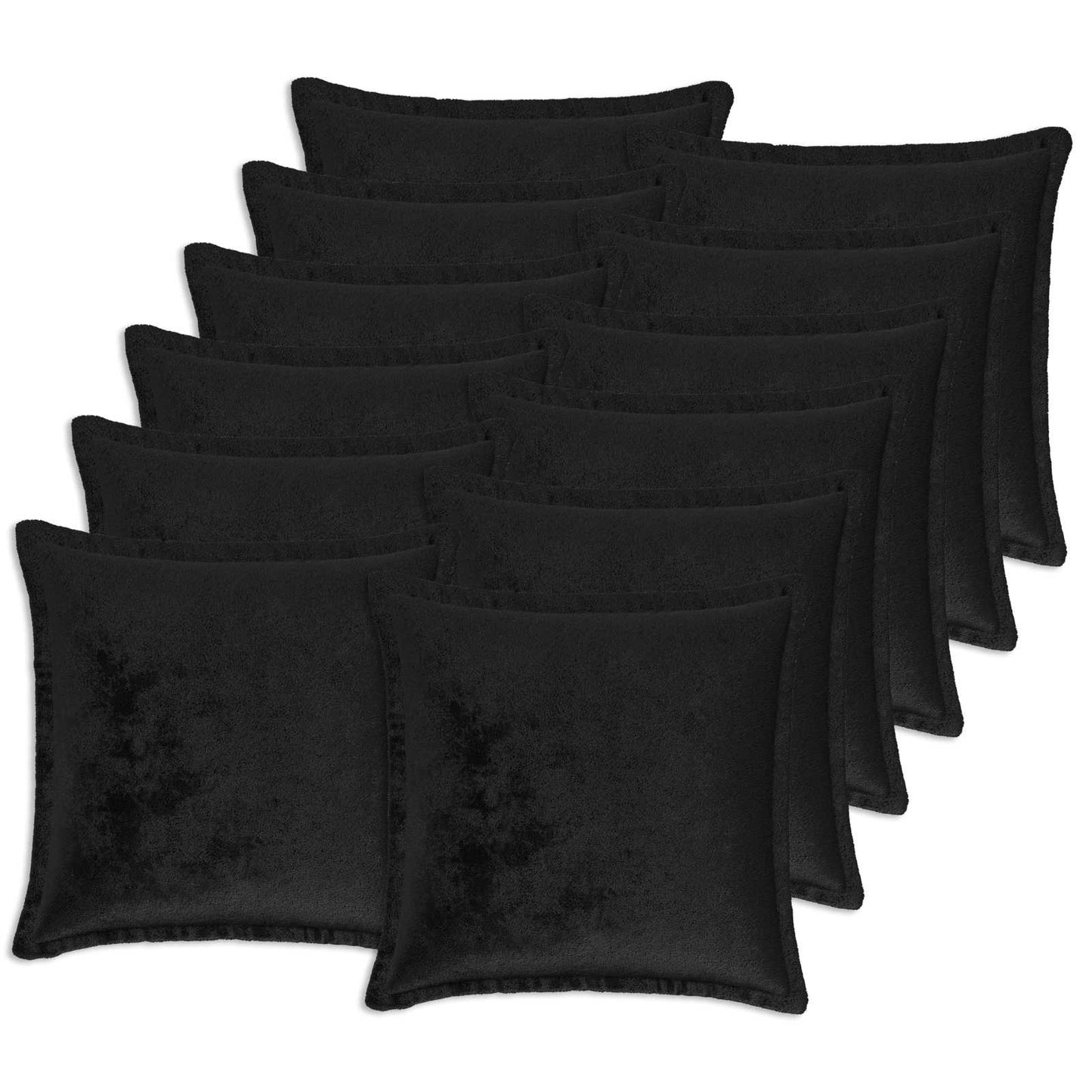 Pudebetræk 12 pcs HOUTEN Sort 50 x 50 cm Flannel