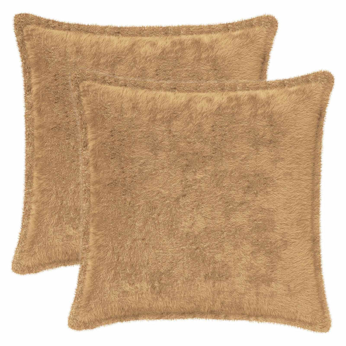 Pudebetræk 2 stk. HOUTEN Gråbrun 50 x 50 cm Faux Kanin Pels